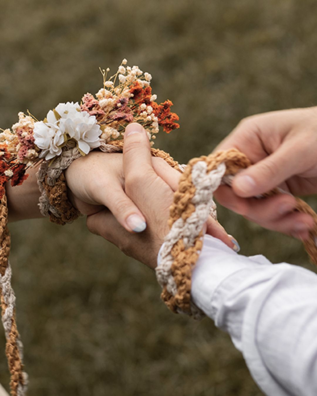Corda Handfasting artigianale in pizzo per matrimonio civile, simbolico o rinnovo promesse, accessorio boho autunnale